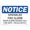 Signmission OSHA Notice, 3.5" Height, Sprinkler Fire Alarm When Alarm Sounds Call Sign, 5" X 3.5", Landscape OS-NS-D-35-L-18397 - alternate 1